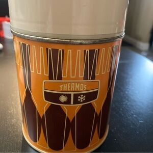 Thermos Retro Orange and Brown Bottle